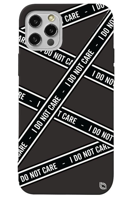 iPhone 13 Pro Max Black Premium Velvet Inside Dont Care Patterned Silicone Phone Case