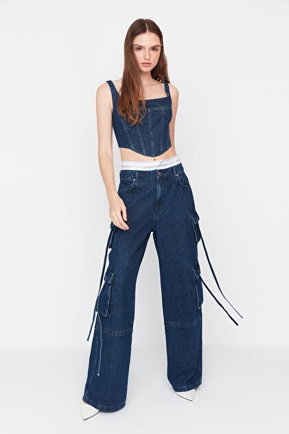 Trendyolmilla X Sagaza Studio Mavi Cep Detaylı Jeans