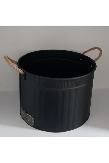 Dekoratif Şömine Ve Soba Kovası Sepeti Siyah 41 cm