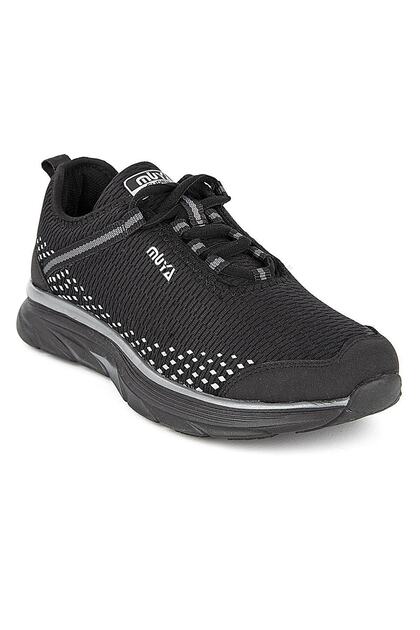 Siyah - Deuce Bağcıklı Unisex Memory Foam Ortopedik Spor Ayakkabı