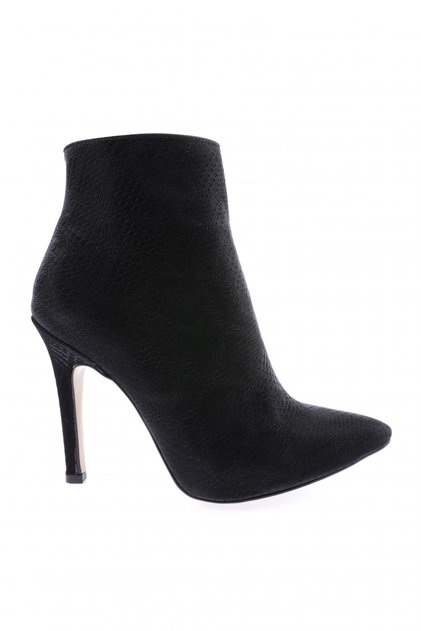 Pointed Toe Thin Heeled Women's Boots Black Satin Snake 26233322121452322