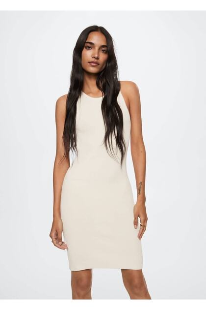 mango side slit knit dress Knitted dress with side slit