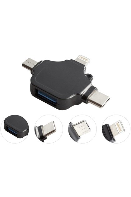 5003 Lightning Iphone Type-c Micro Usb 3in1 Usb 3.0 Dişi Mouse Flash Otg Çevirici Adaptör
