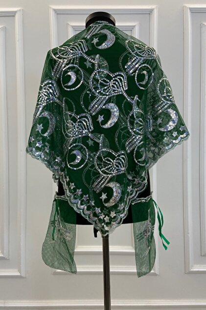 ZEYMERADE Yeşil Damat Sağdıç Kına Omuz Örtüsü, Şalı, Kına Duvağı