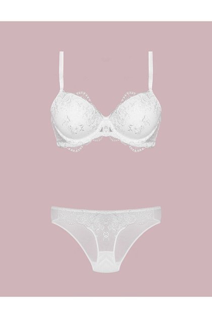 Women's Black Unsupported Empty Cup Lace Bra Set