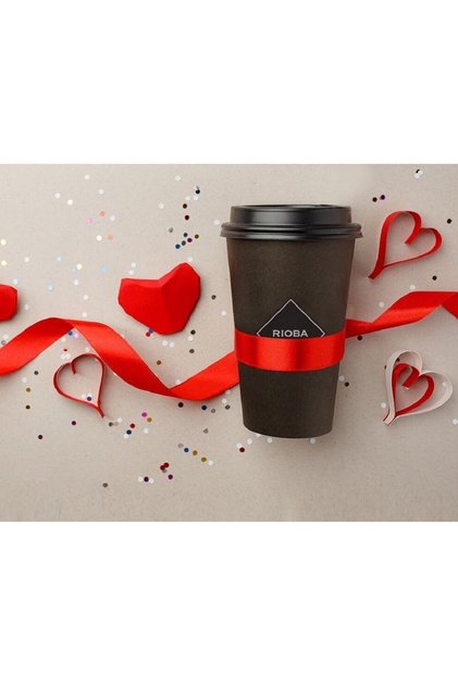 Coffee Glass Cardboard Cup 50 Pieces Design 16oz
