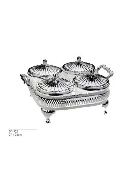 Queen Anne 4 Lü Kapaklı Kahvaltılık Gümüş 27*20 Cm