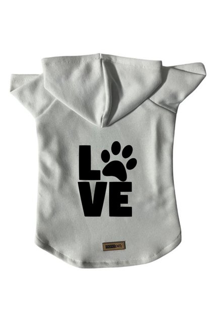 Hooded Sweatshirt Dog And Cat Clothes & Dress - White Love