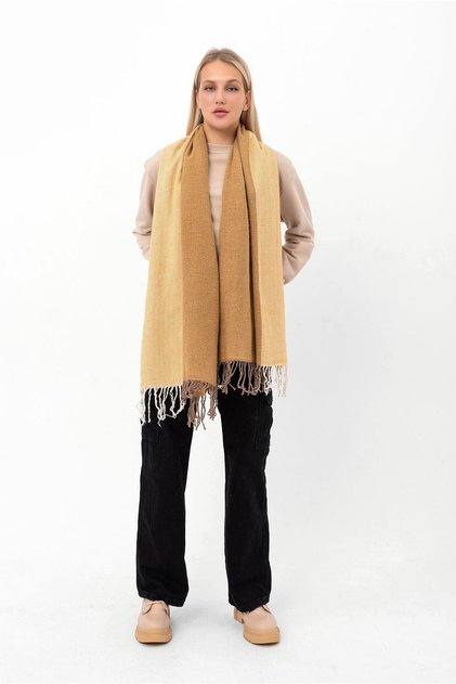 Soft Textured Fish Back Pattern Thick Shoulder Shawl