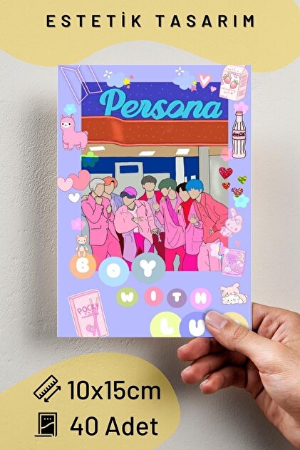 postifull K-pop Poster Seti, Arkası Yapışkanlı Bts Poster Kolaj
