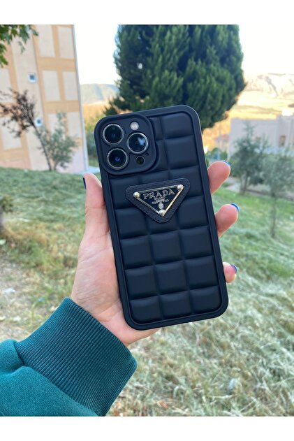 casehometr Iphone 13 Pro Uyumlu Prada Siyah Silikon Kılıf - Fiyatı