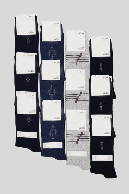 12 Pairs of Economical Patterned Men's Socks