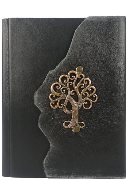 Magnetic Leather Notebook with Wishing Tree Figure