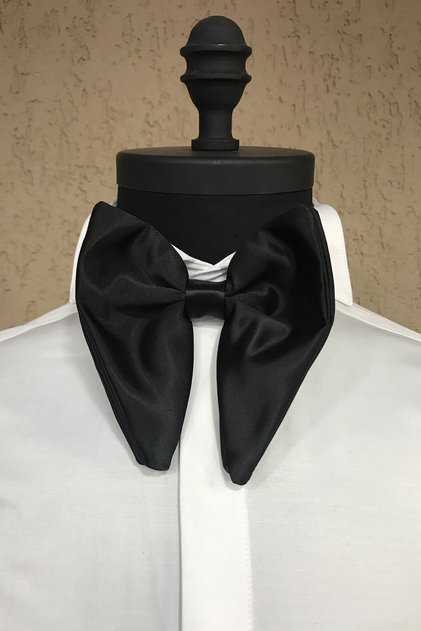 Men's Black Large Bow Tie