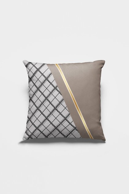 Beige Hidden Zipper Decorative Double Sided Throw Pillow Pillow Case Premium Fabric 43x43cm Krl1017