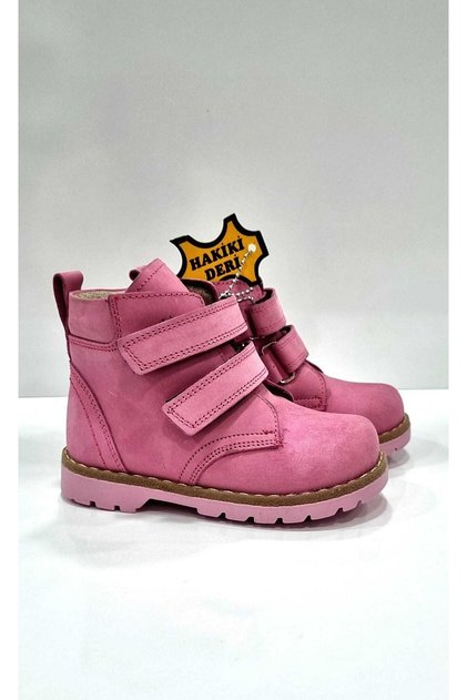 Full Orthopedic Pink Girl Child Baby Boots Genuine Leather