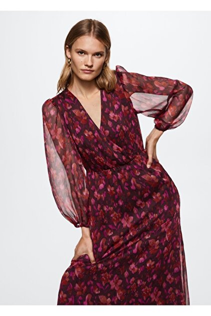 MANGO Flower Patterned Flowy Dress- Trendyol