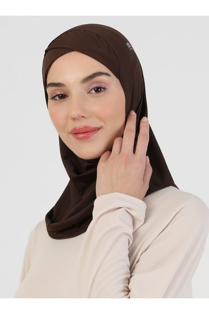 Pro Spor Cross Hijab Bonnet - Porous Micro Fabric - Light Brown - (St052), (Id 7805208)