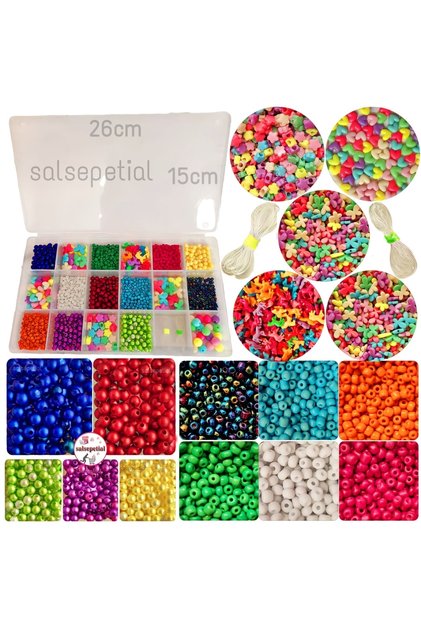 Colorful Beads Jewelry Set Toy Necklace Bracelet Making Set