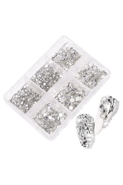 1 Kutu Tırnak Süsleme Ve Makyaj Taşı Kolay Uygulanabilir Nail Art 1. Stil Kristal
