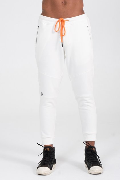 Erkek Slim Kalıp Beyaz Eşofman Altı