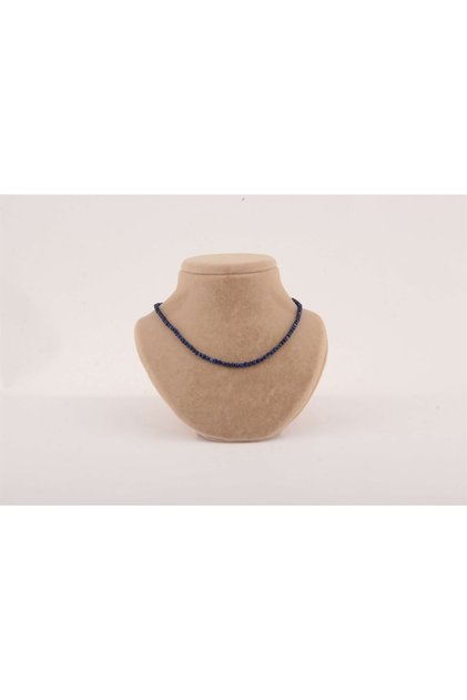 Certified Lapis Lazuli (Gems) Natural Stone Necklace 4 Mm, M411