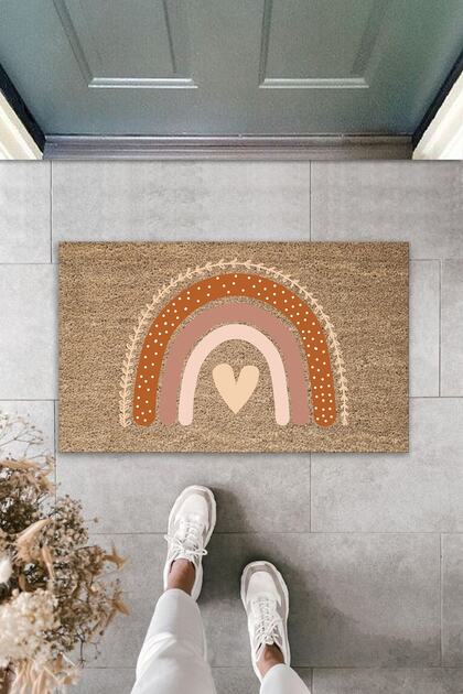 Vintage Digital Printed Heart Door Mat - K-7070