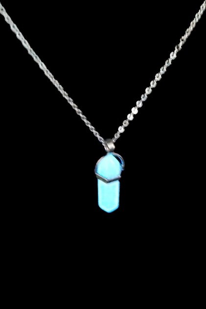 Cat's Eye Phosphorescent Natural Stone Pandula Necklace with Chain Included Surprise