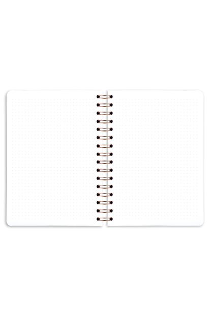 Matt Notebook A5 15x21 Cm Spiralli Noktalı Tarihsiz Not Defteri Ekose - 7