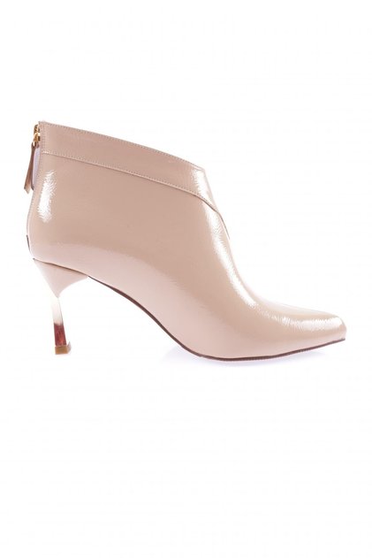 Women's Thin Heeled Bootie Boots Skin Cracked Patent Leather 212362821