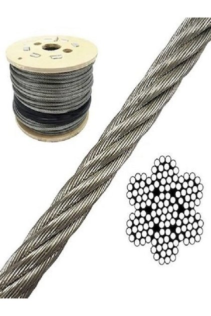 Paslanmaz Krom Çelik Halat 7x7 1,5mm 10 mt