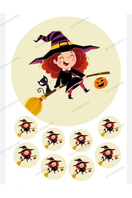 Yenilebilir Kağıt Halloween Cadılar Bayramı Resimli Pasta Kurabiye Üstü Şeker Baskı Kağıdı