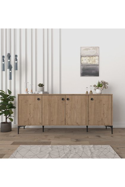 Eylül Modern Raflı Konsol Ofis Salon 180 Cm Sepet