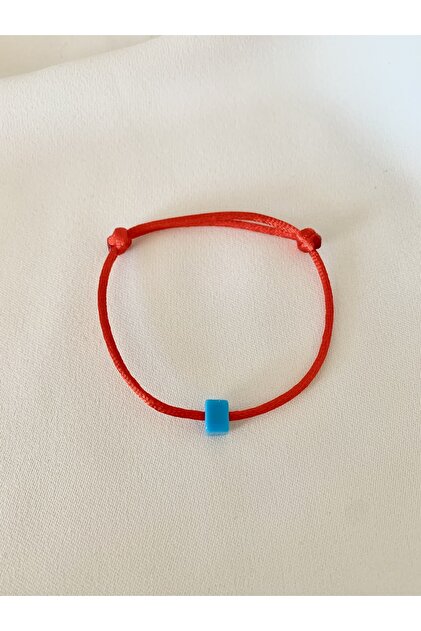 Atelier Çağla Blue Square Beaded Red String Bracelet- Trendyol
