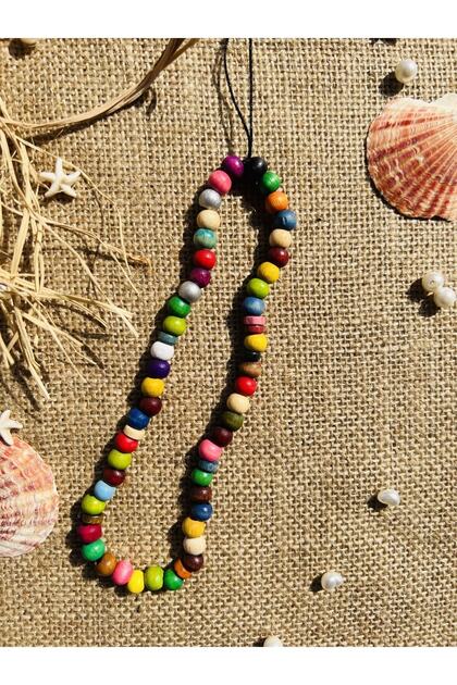 Wooden Bead Phone Strap - Phone Charm