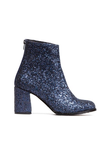 Star Navy Blue Stone Heeled Boots Bottie