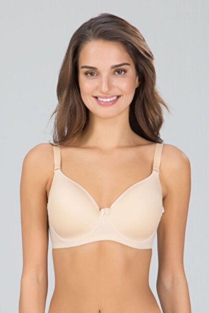 Women's Beige Supporting Underwire Soft Cup Bra.