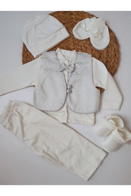 Newborn 100% Cotton 6-Piece Special Day Mevlüt Circumcision Set with Vest