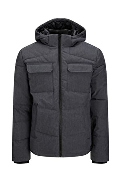 Jack & Jones Gri Erkek Kapüşonlu Normal Mont 12278781_JJEKEEN JACKET AW25 SN - O
