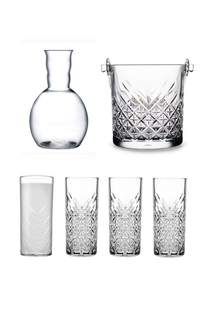 Rakı Bardağı - Rakı Sürahisi Karaf - Buz Kovası Seti (420326x4 - 64100x1 - 530068x1)