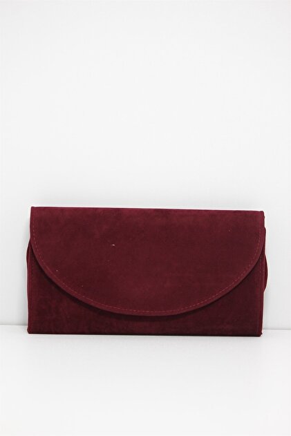 Burgundy Suede Evening Dress Clutch Bag