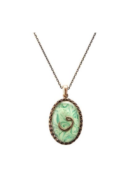 Marbled Vav Handmade Authentic Resin Necklace Amulet (1768-3)