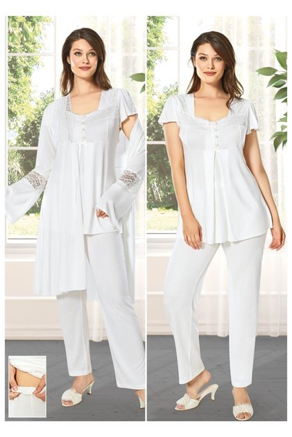 3025 3-Piece Maternity Dressing Gown Pajamas Set