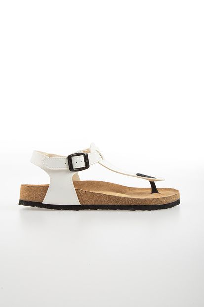 Pierre Cardin Pc-5056 Beyaz Kadın Sandalet - 1