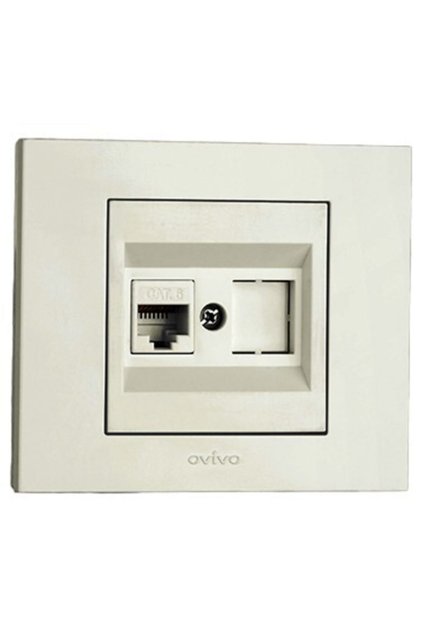 Grano Numeris Telephone Socket Cat3 White Mechanism Frame