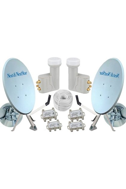 Transformacion Next Nextstar 80 Cm Çift Çanak Anten Seti Dörtlü Lnb + Kablo + Dayzek + Dübel 15002