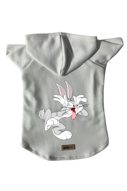 Hooded Fleece Sweatshirt Dog And Cat Outfit & Dress - White Bugs Bunny
