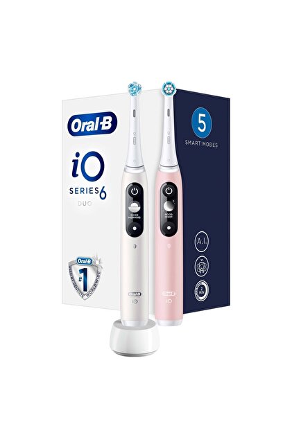 Oral-B iO 6 Şarjlı Diş Fırçası Seti 2'li - Beyaz/pembe - Fiyatı