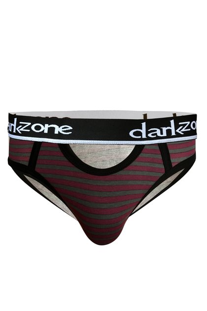 Önü Açık Şerit Desenli Bordo Erkek Slip