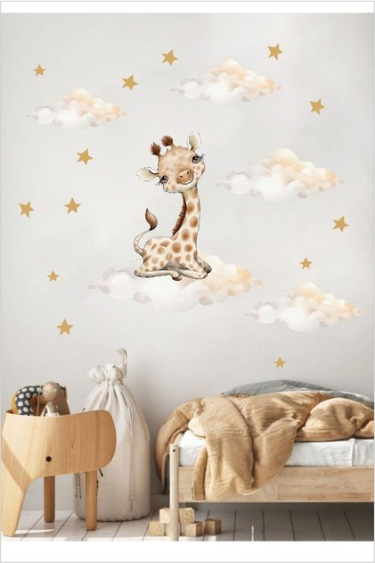 Cute Giraffe's Dream Kids Room Wall Sticker
